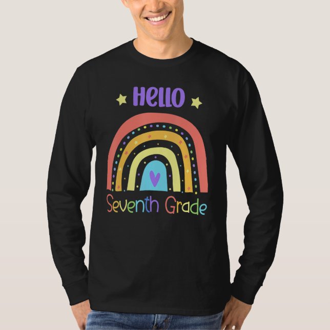 Hallo Siebte Klasse Regenbogen Team 7. Klasse T-Shirt (Vorderseite)