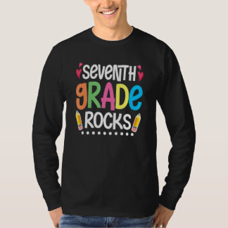 Hallo Siebte Klasse Rocks Siebte Klasse Erster Tag T-Shirt