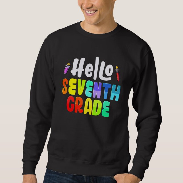 Hallo Siebtes Team 7. Klasse Lehrer zurück T Sweatshirt (Vorderseite)