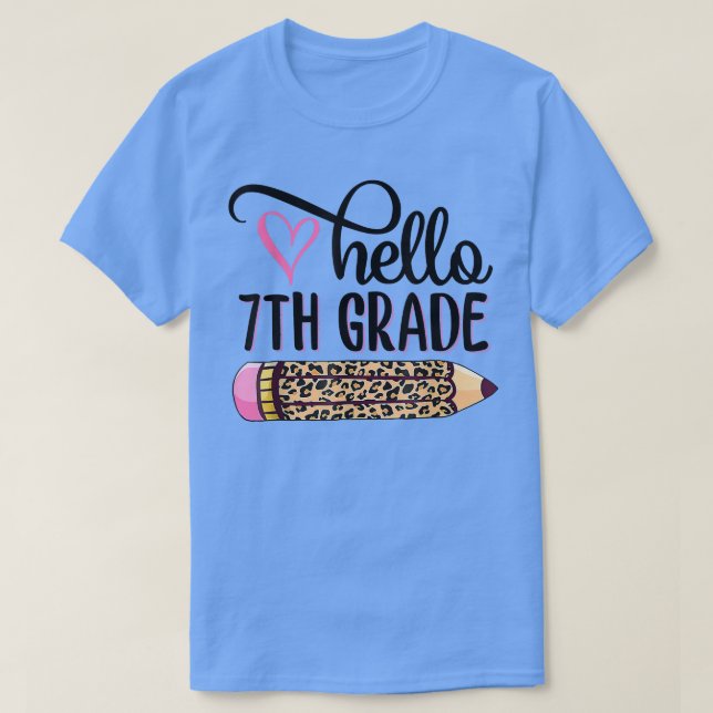 Hallo Siebtes Team 7. Klasse Zurück zur Schule  T-Shirt (Design vorne)