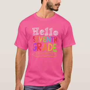 Hallo Siebtes Team 7. Klasse Zurück zur Schule T-Shirt