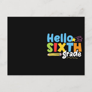 Hallo Sixth Grade Team 6. Klasse Vibes Erster Tag Postkarte