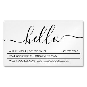 Hallo Skript   modernes u. stilvolles minimales Magnetische Visitenkarte