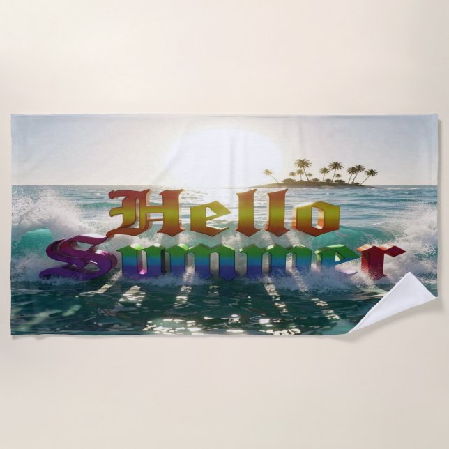 Hallo Sommer-Abenteuer-Saison Strandtuch (Vorderseite)