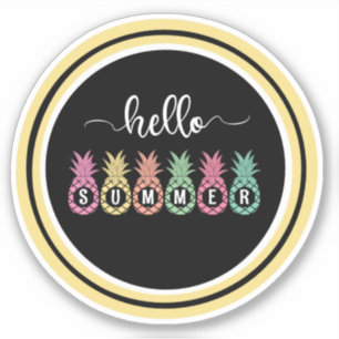 Hallo Sommer Ananas Custom-Cut Vinyl Sticker