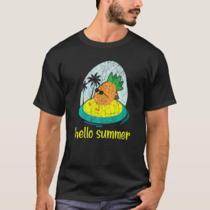 Hallo Sommer Ananas Tropische Früchte Nahrung T-Shirt