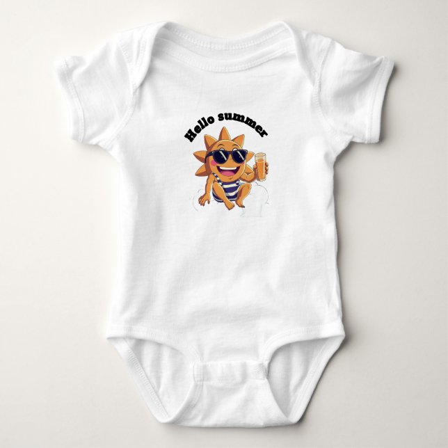 Hallo Sommer Babys Body Baby Strampler (Vorderseite)