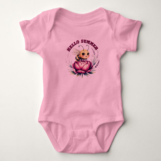 Hallo Sommer Babys Body Baby Strampler (Vorderseite)