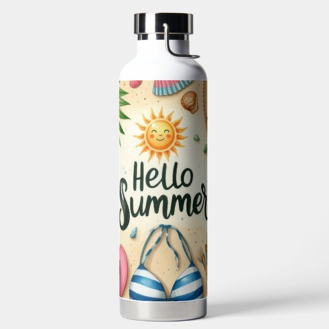 HALLO SOMMER BADEANZUG FLIP FLOPS SEESTERNE TRINKFLASCHE (links)