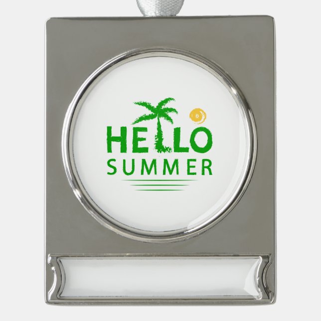 Hallo Sommer Banner-Ornament Silber (Vorderseite)