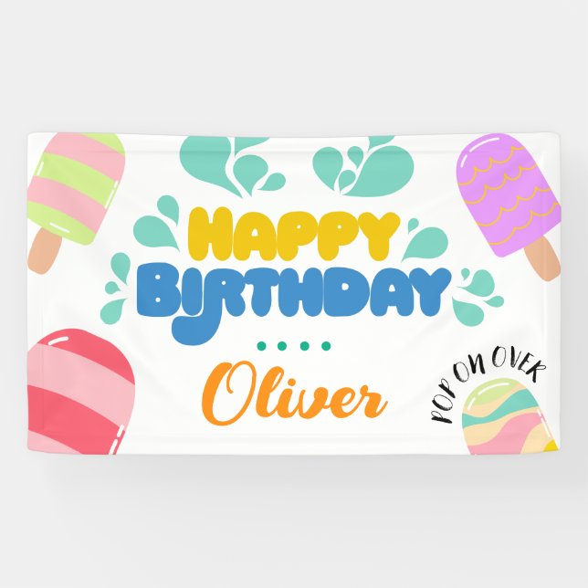 Hallo Sommer! Banner zur Party Einladung von Pool (Horizontal)