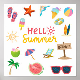 Hallo Sommer - Bright & Cheful Wall Poster