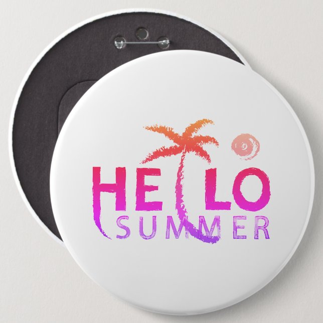 Hallo Sommer Button (Vorne & Hinten)
