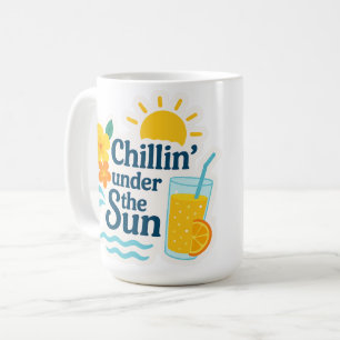 Hallo Sommer – Chillin’ the Sun Aufkleber für Tass Kaffeetasse