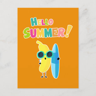 Hallo Sommer! Coole Banane Lustiger Urlaub Postkarte