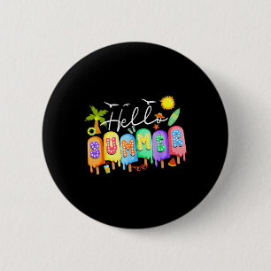 Hallo Sommer Coole Bunte Popsicle-Grafik Sommer Button