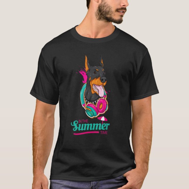 Hallo Sommer Dobermann Holiday Doberman Pinscher B T-Shirt (Vorderseite)