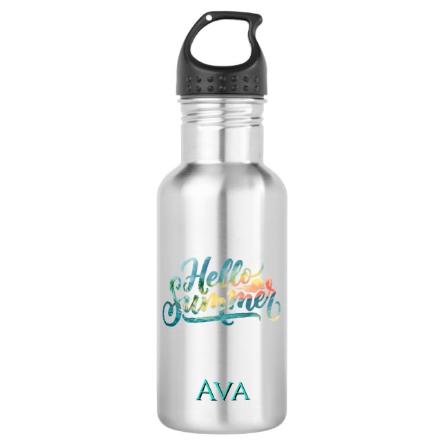 Hallo Sommer Edelstahlflasche (Vorderseite)