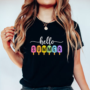 Hallo Sommer-Eis-Pop; Helle & Lustige Saisonale Fr T-Shirt