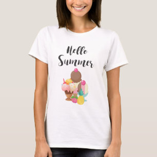 Hallo Sommer Eiscreme Delikatessen T-Shirt