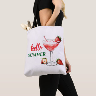 Hallo Sommer Erdbeer-Cocktail-Tragetasche