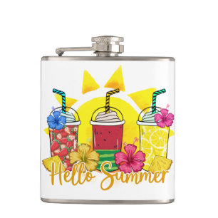 Hallo Sommer Erfrischende tropische Fruchtsmooth Flachmann
