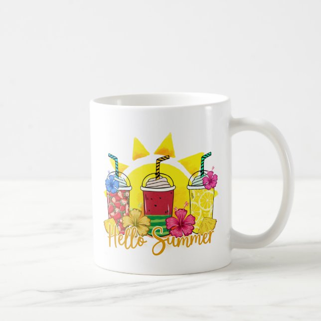 Hallo Sommer | Erfrischende tropische Fruchtsmooth Kaffeetasse (Rechts)