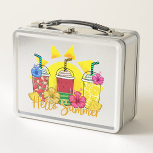 Hallo Sommer Erfrischende tropische Fruchtsmooth Metall Brotdose