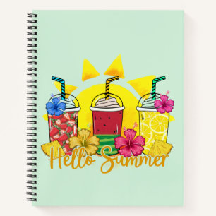 Hallo Sommer Erfrischende tropische Fruchtsmooth Notizbuch