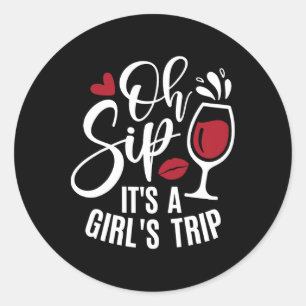 Hallo Sommer Familienurlaub Oh Sip seine a Girls t Runder Aufkleber