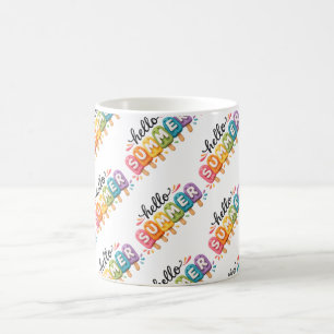 Hallo Sommer Faux-Yarn-Design Kaffeetasse