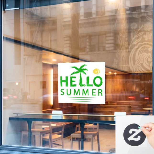 Hallo Sommer Fensteraufkleber (Café-Fenster)