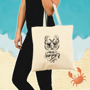 Hallo Sommer Flip Flops Tote Bag Tragetasche