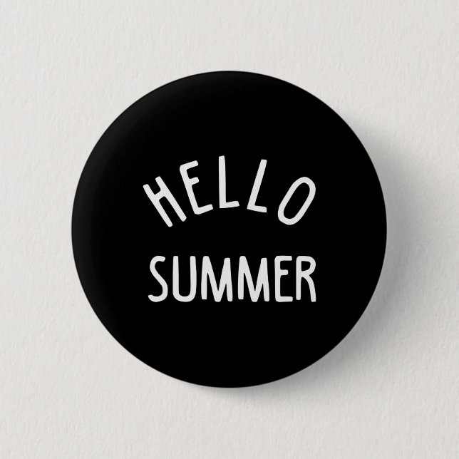 Hallo Sommer Funny Summer Ferien Beach Geschenk Va Button (Vorderseite)
