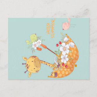 Hallo Sommer Giraffe Feiertagspostkarte