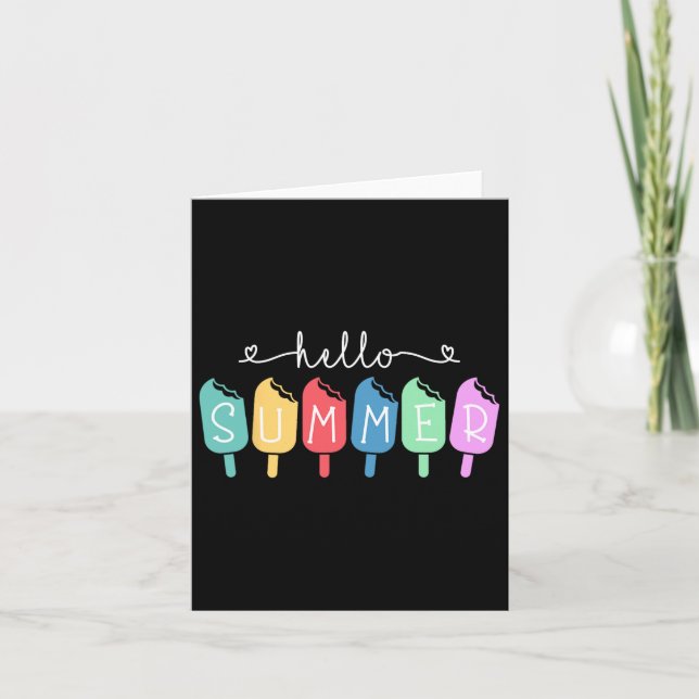 Hallo Sommer glücklich Letzten Tag Lehrerin Studen Karte (Vorderseite)