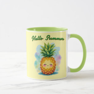 Hallo Sommer Glücklicher Ananas Kaffeebecher Tasse