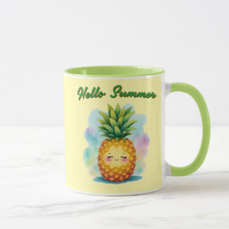 Hallo Sommer Glücklicher Ananas Kaffeebecher Tasse