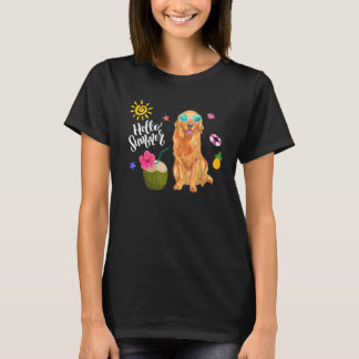 Hallo Sommer Golden Dog Tropical Beach Sommer Vac T-Shirt