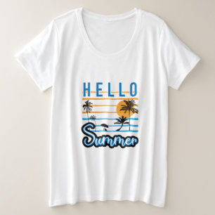 Hallo Sommer Große Größe T-Shirt
