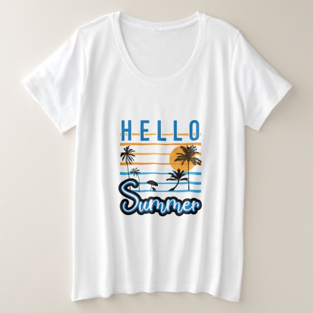 Hallo Sommer Große Größe T-Shirt (Design vorne)