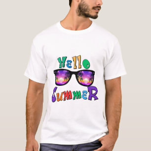 Hallo Sommer Herren T-Shirt Tropischer Sonnenunt