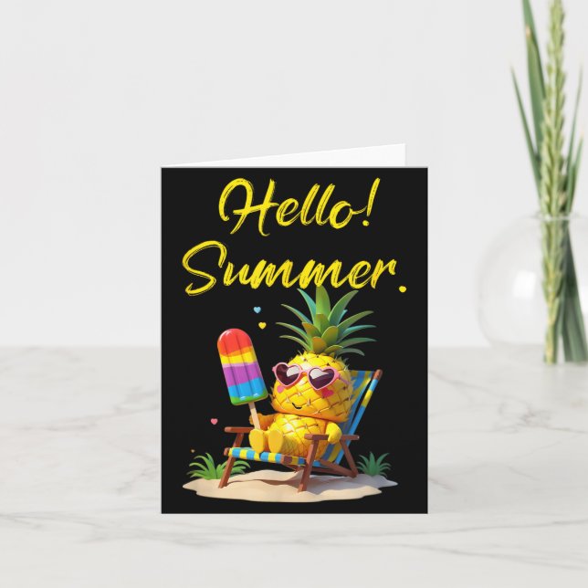 Hallo Sommer isst Eis Karte (Vorderseite)
