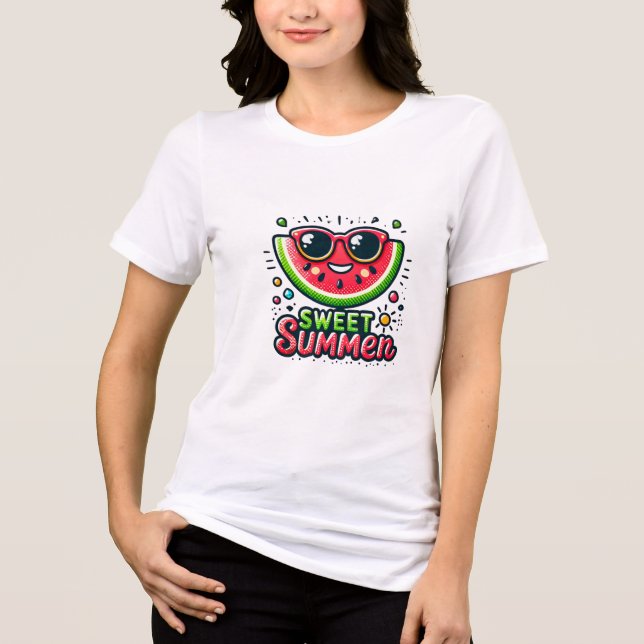 Hallo Sommer - Kawaii Sommer T-Shirt für Frauen un Tri-Blend Shirt (Vorderseite)