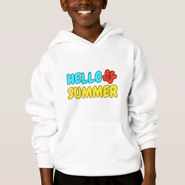 Hallo Sommer Kinder Pullover Hoodie (Vorderseite)