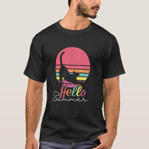 Hallo Sommer Mama Katze Mutter Pastell Sonnenunter T-Shirt