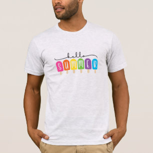 Hallo Sommer mit farbigen Text T-Shirt