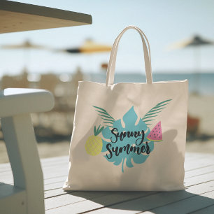 Hallo Sommer mit Flamingo Tropical Tote Bag Tragetasche