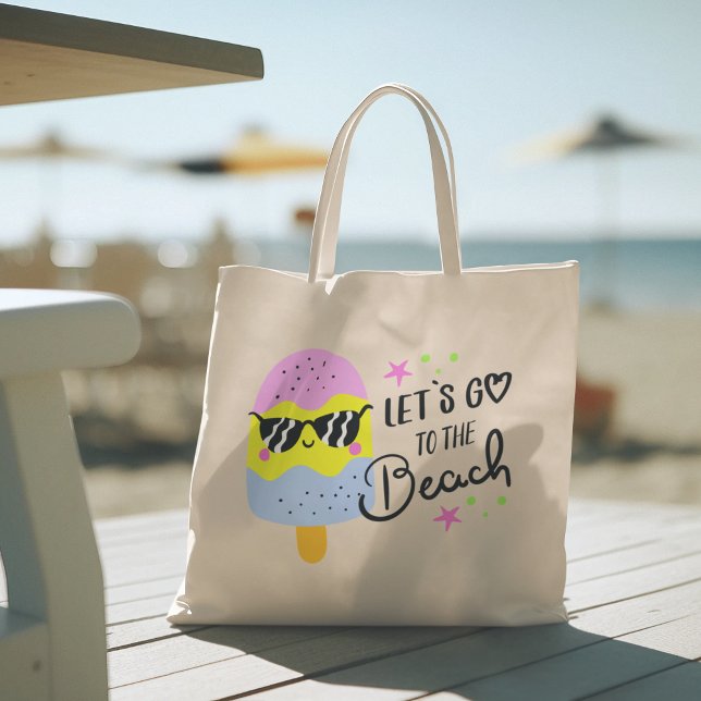 Hallo Sommer mit Typografie Tropical Tote Bag Tragetasche (hello summer, beach tote bag, vacation tote bag, school tote bag, colorful typography, gift for her)