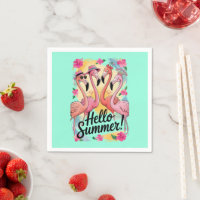 Hallo Sommer Niedlich Flamingo Beach Urlaub Tropic